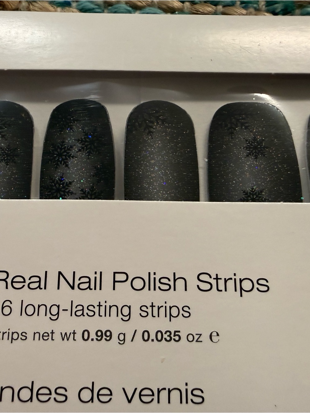 ❄️Black Glitter Snowflake Press-On Nails -❄️